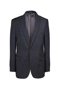 Pinstripe Men's Jacket Black