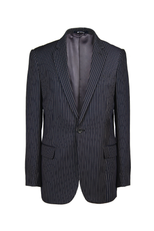 Pinstripe Men's Jacket Black