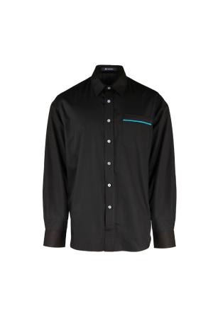 Men's Long Sleeve Shirt with Turquoise Piping