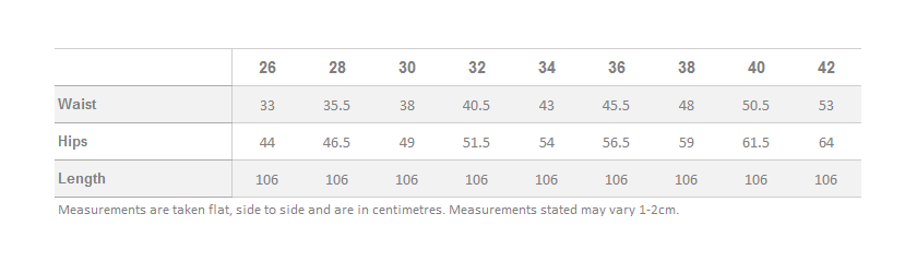 Figo Size Chart