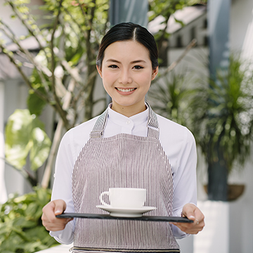 Lady Wearing Work Uniform